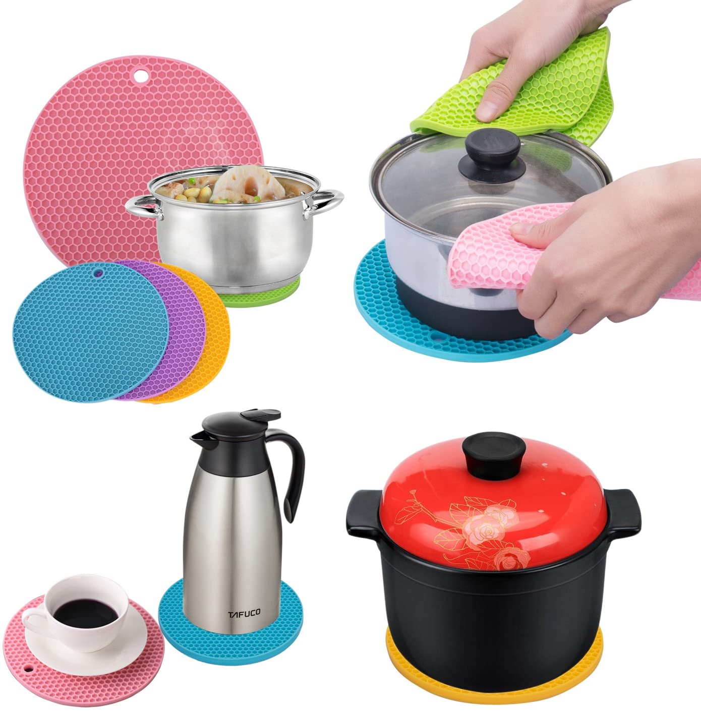 Multifunction Heat Resistant Silicone Mat  Nonslip Pads Pot Holder Table Place mat (random color)